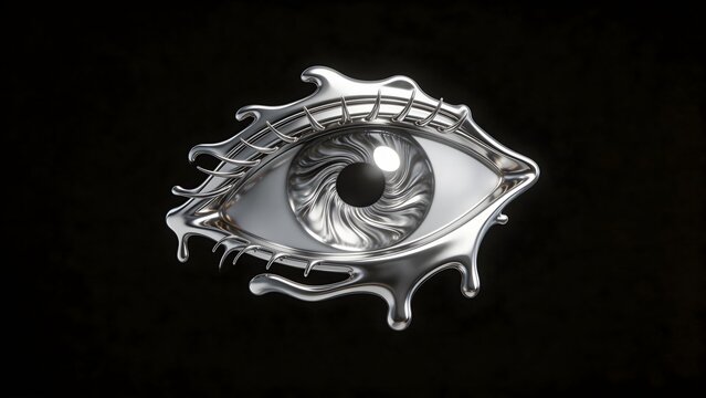 Metallic eye with dripping effect
