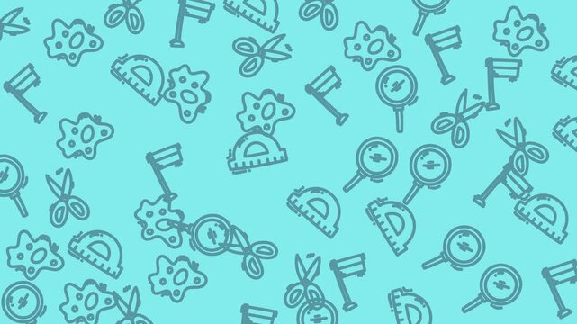 Patterned background with school supplies suitable for educational materials, stationery products, backtoschool promotions, and classroom decor. Great for designs.