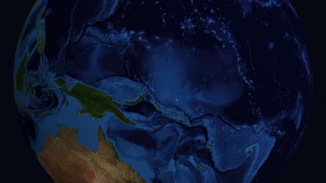 Earth Zoom Animation to Kinshasa Congo at Night with City Lights