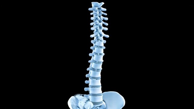 3D Human Spine Anatomy: Rotation and S-Curve Visualization