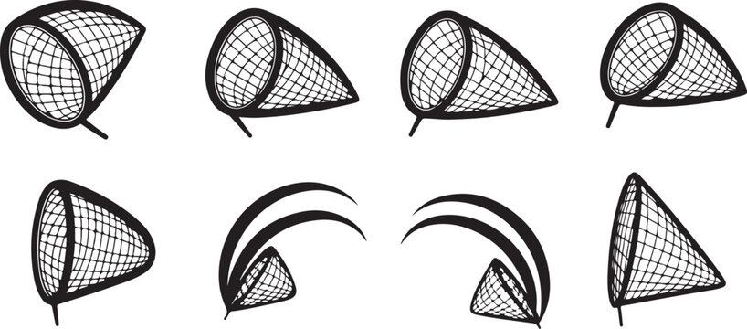 Black wireframe 3d shapes floating in space vector illustration Vector