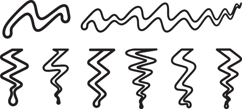 Abstract black zigzag line pattern on white background Vector