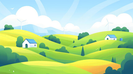 Fototapeta premium Houses on the hill