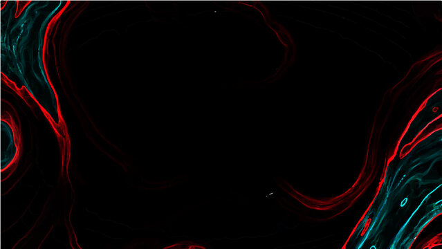 Vector Ethereal interplay of vibrant red and blue hues swirling gracefully against a canvas of midnight black, abstract digital artwork that evokes sense of mystery and cosmic dance.