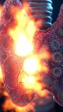 Thyroid hormone imbalance inflammation endocrine gland anatomy neck, medical healthcare hyperthyroidism hypothyroidism, inflamed gland tissue concept for endocrine anatomy medical healthcare guide