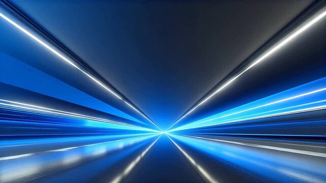 Abstract blue light beams converging
