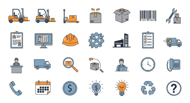 Logistics and Supply Chain Icons Collection.
