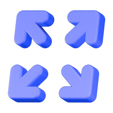 upsize arrow icon 3d rendering