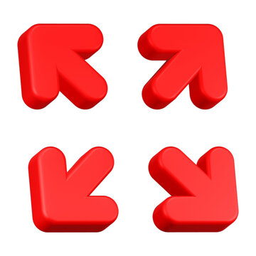 upsize arrow icon 3d rendering