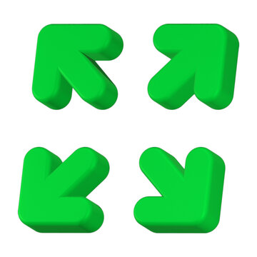 upsize arrow icon 3d rendering