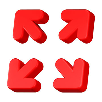 upsize arrow icon 3d rendering