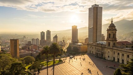 View of Bogota cityscape on a sunny day. Bogota is the capital city of Colombia. and is one of the largest cities in South America.  © pinan