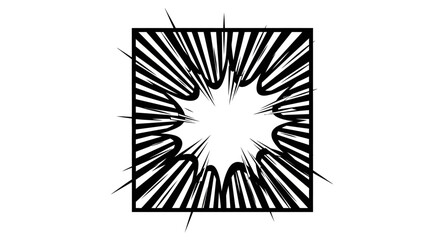 Black and White Comic Style Action Explosion Frame Vector Illustration. © Labib_Haqqun
