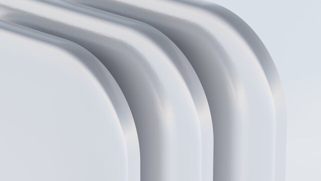 Abstract metal square shapes. 3d render.