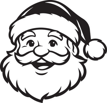 Smiling Santa Claus face with hat and beard Vector