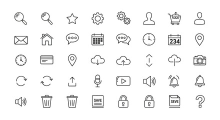 Fototapeta premium Set of modern flat icons for web and app design.