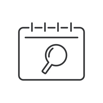 Calendar line icon. Schedule, time, daily, deadline, event, notes, alarm. Editable stroke. Vector illustration