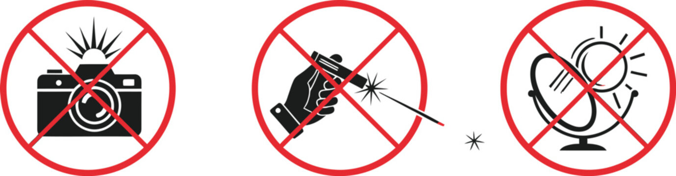 No photography flash allowed prohibited sign