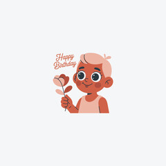 Obraz premium Happy Birthday Baby Illustration