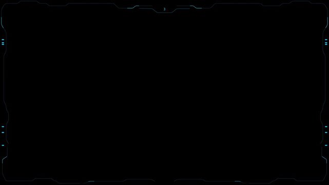 Futuristic HUD Frame Elements Animation with Digital Interface Borders