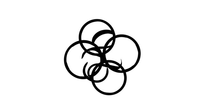 Black overlapping circles pattern