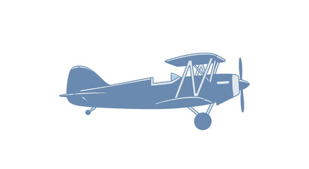 Vintage Biplane Silhouette - Retro Aircraft Illustration © Azrha