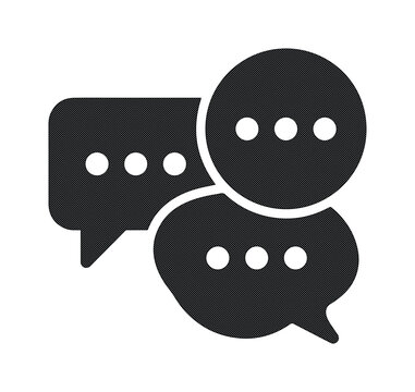 Dynamic black chat bubble vector icon, modern communication symbol, message speech balloon graphic, social media interaction element for web design and apps