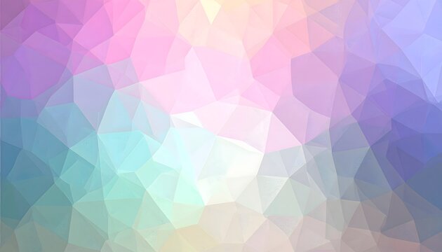 Fondo abstracto poligonal en tonos pastel con efecto cristalino y estilo moderno suave