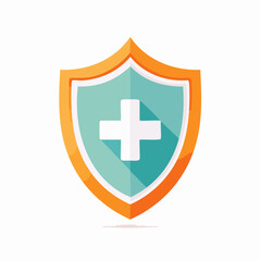 Fototapeta premium Medical Shield Icon with Plus Symbol