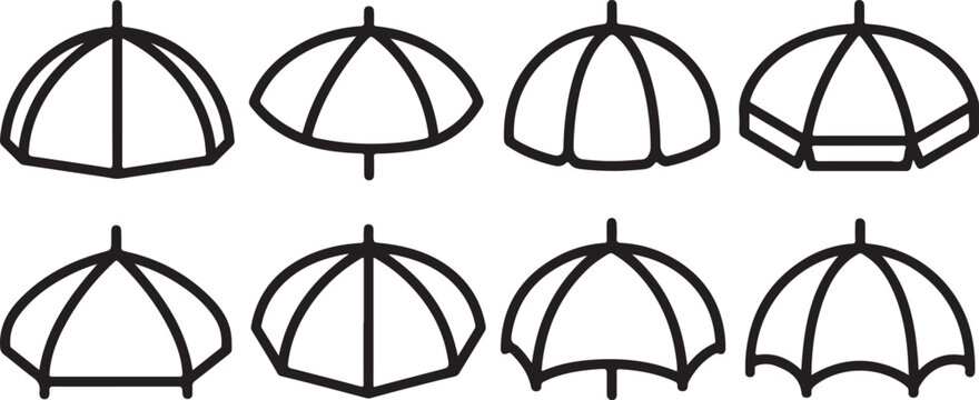 Black and white line drawings of stylized animals vector set Vector