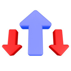 up & down arrow icon 3d rendering © Novita