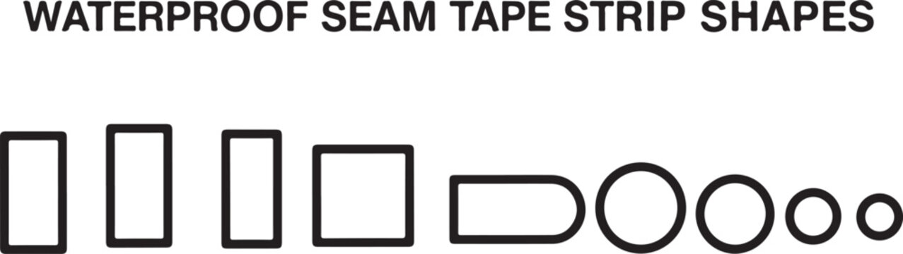 Waterproof seam tape strip shapes flat design vector Vector
