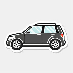 Obraz premium Illustration of a dark gray SUV car