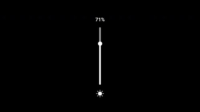 Increasing brightness bar animation, Brightness Meter Animation, Light Intensity Progress. 
