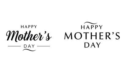 Two happy mothers day text in black fonts © AIGen Studio