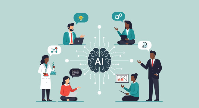 People Working With Artificial Intelligence.