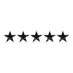Fototapeta premium black and white illustration vintage style five stars grunge texture vector art