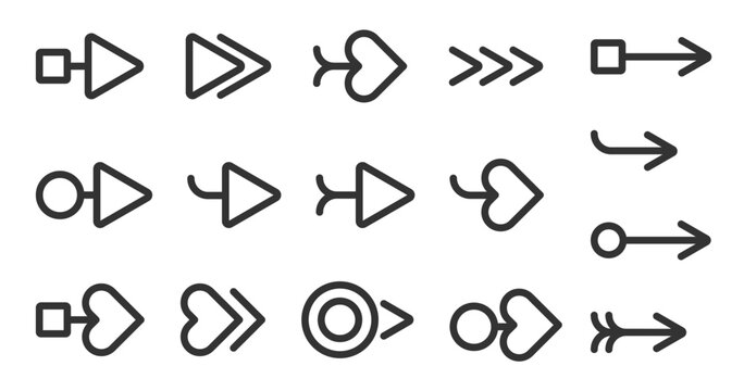 Funny round arrow Bullet Point list. Decorative cute pointer design for presentation, infographic, checklist concepts