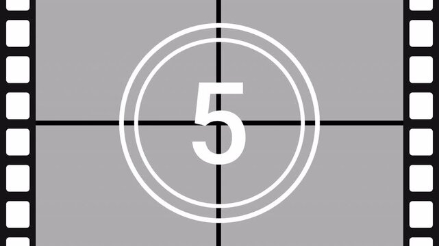 10 second old film countdown film strip old  from ten to zero animation 4K resolution
