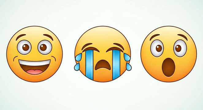 Emoji faces with different expressions.