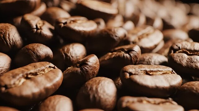 Closeup Macro Shot of Roasted Coffee Beans Texture Background 2.