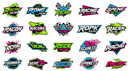 Collection of Modern Racing Sport Logos and Emblems. © Adoh