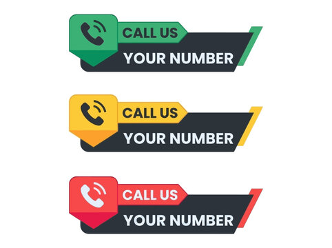 Call Us Phone Number Labels for Customer Contact and Support