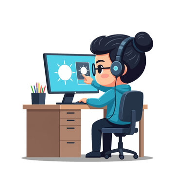 cartoon office worker