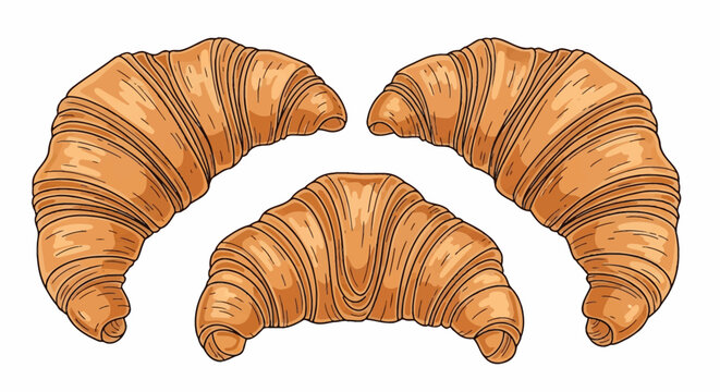 croissant on white background