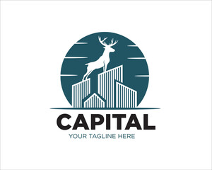 Fototapeta premium deer capital logo designs for business service