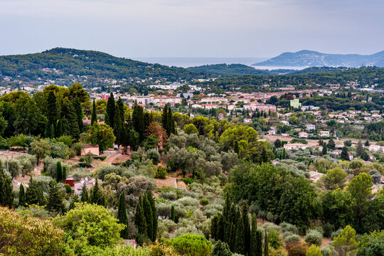 Scenic Mediterranean landscape of Grasse France with sea view