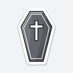 Obraz premium Stylized Coffin with Cross Icon