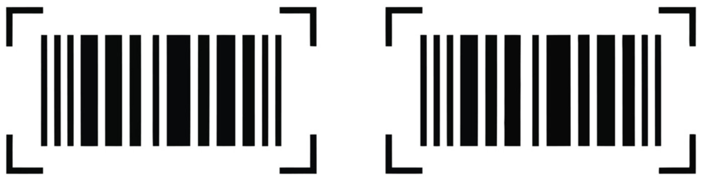 Barcode read icon, product scanner symbol, digital code scan sign, simple retail technology vector design for inventory and checkout use.