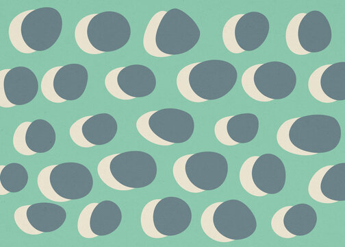 Playful abstract organic polkadot pattern background in pastel mint